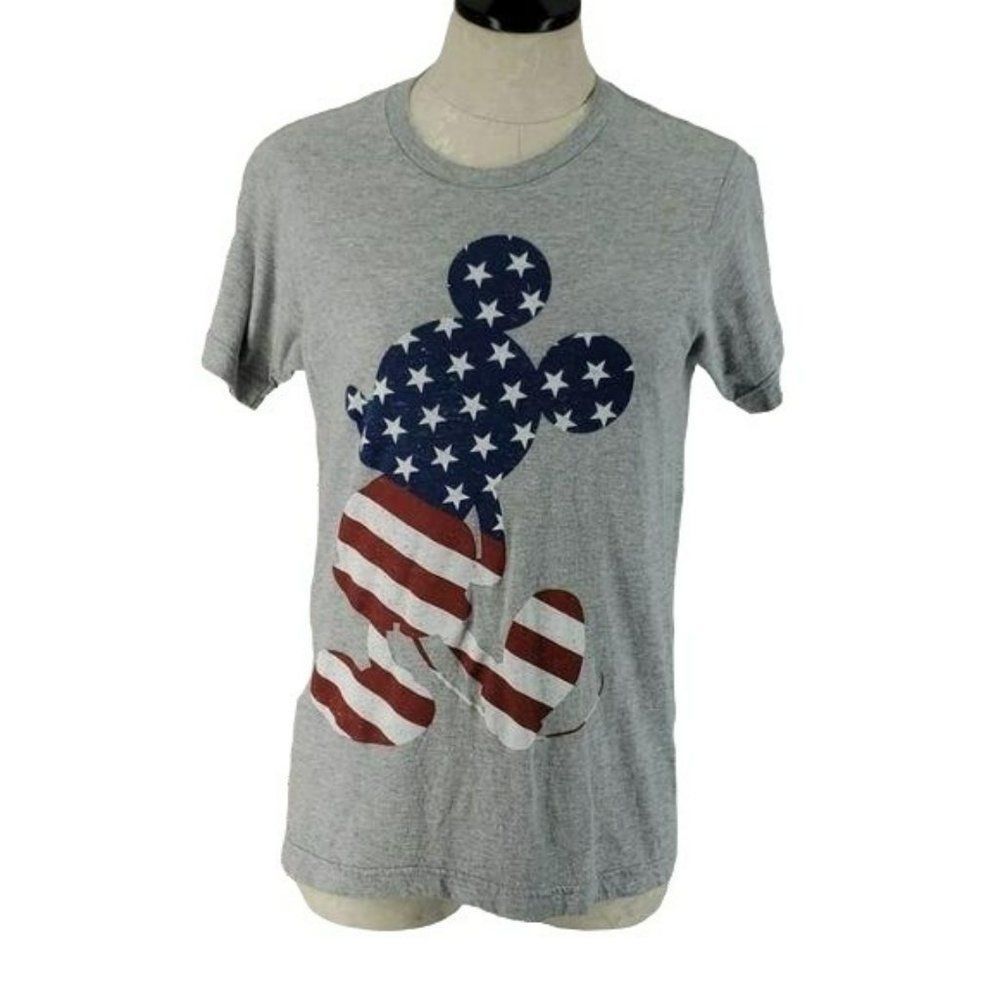 Disney Mickey Mouse American Red White & Blue T Shirt Size Small